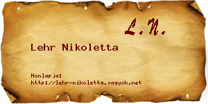 Lehr Nikoletta névjegykártya